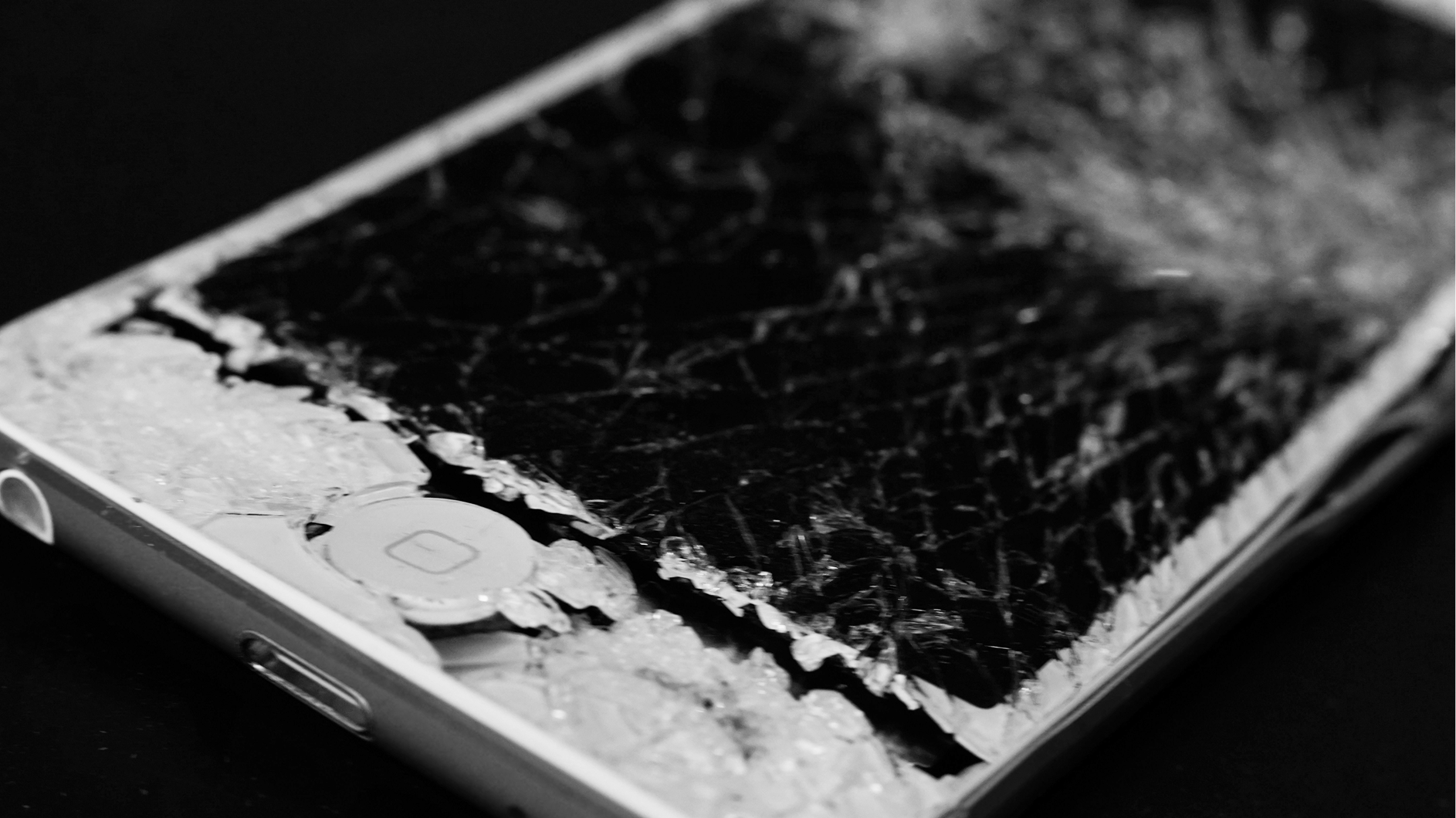 Apple iPhone with a broken screen
