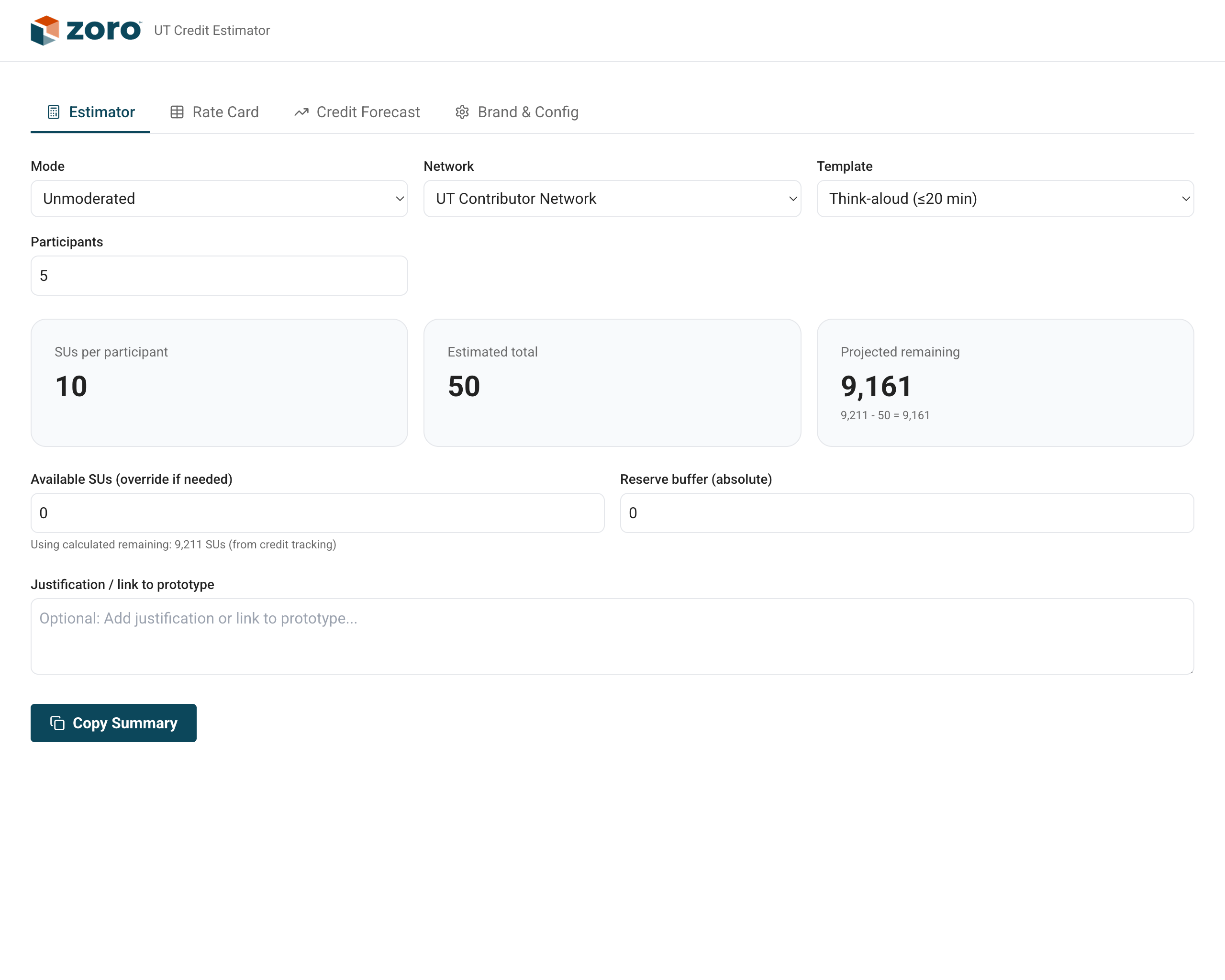UserTesting primary dashboard